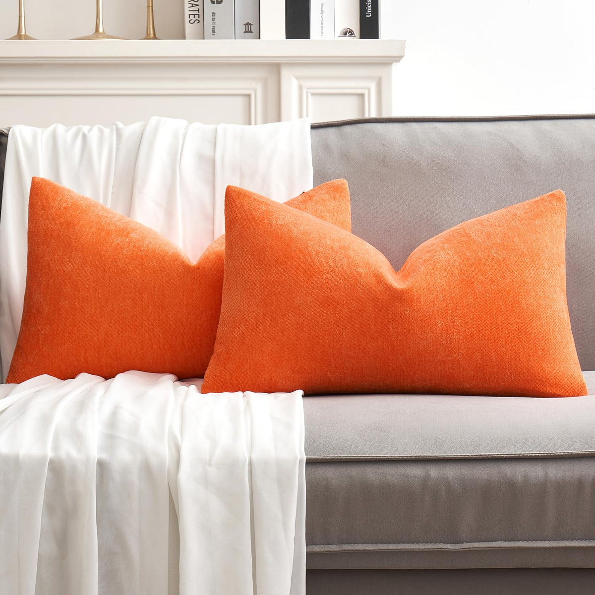 MIULEE Pack of 2 Beige Decorative Pillow Covers 18x18 Inch