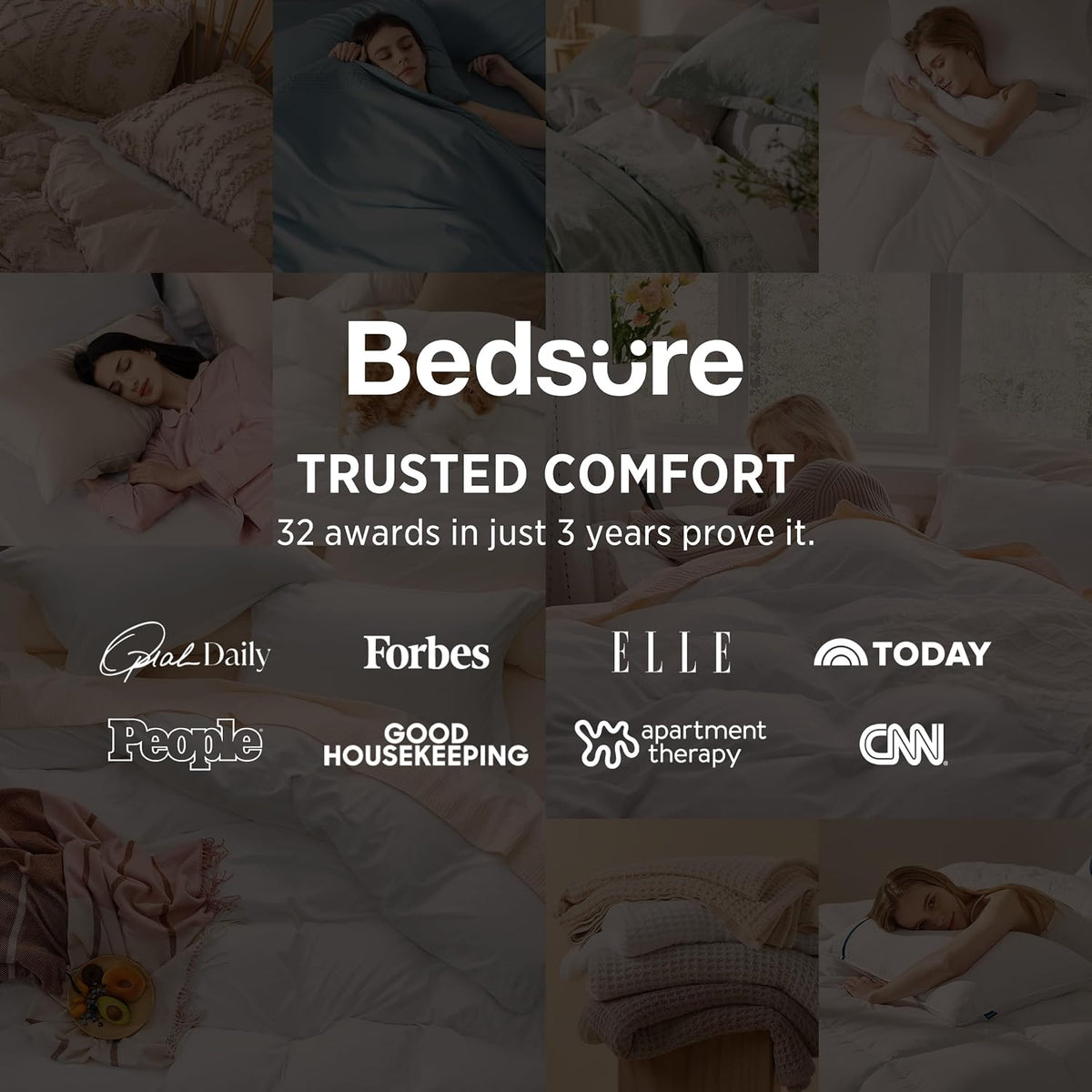 Bedsure Prewashed Duvet Cover King, Cotton-Like Soft Bedding Set, White