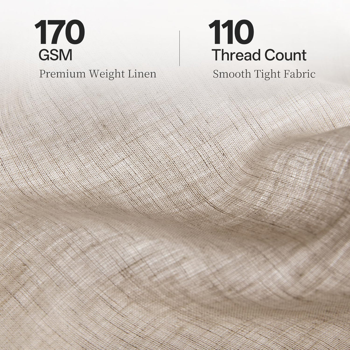 DAPU 100% French Linen Duvet Cover 3Pcs Set, 170GSM Linen Bedding, Queen