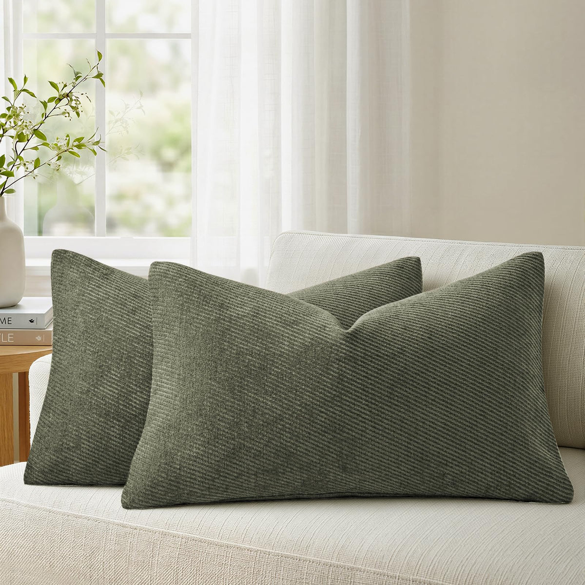 a moment Fall Decorative Throw Pillow Covers Pack of 2,12x20 Inch Rust
