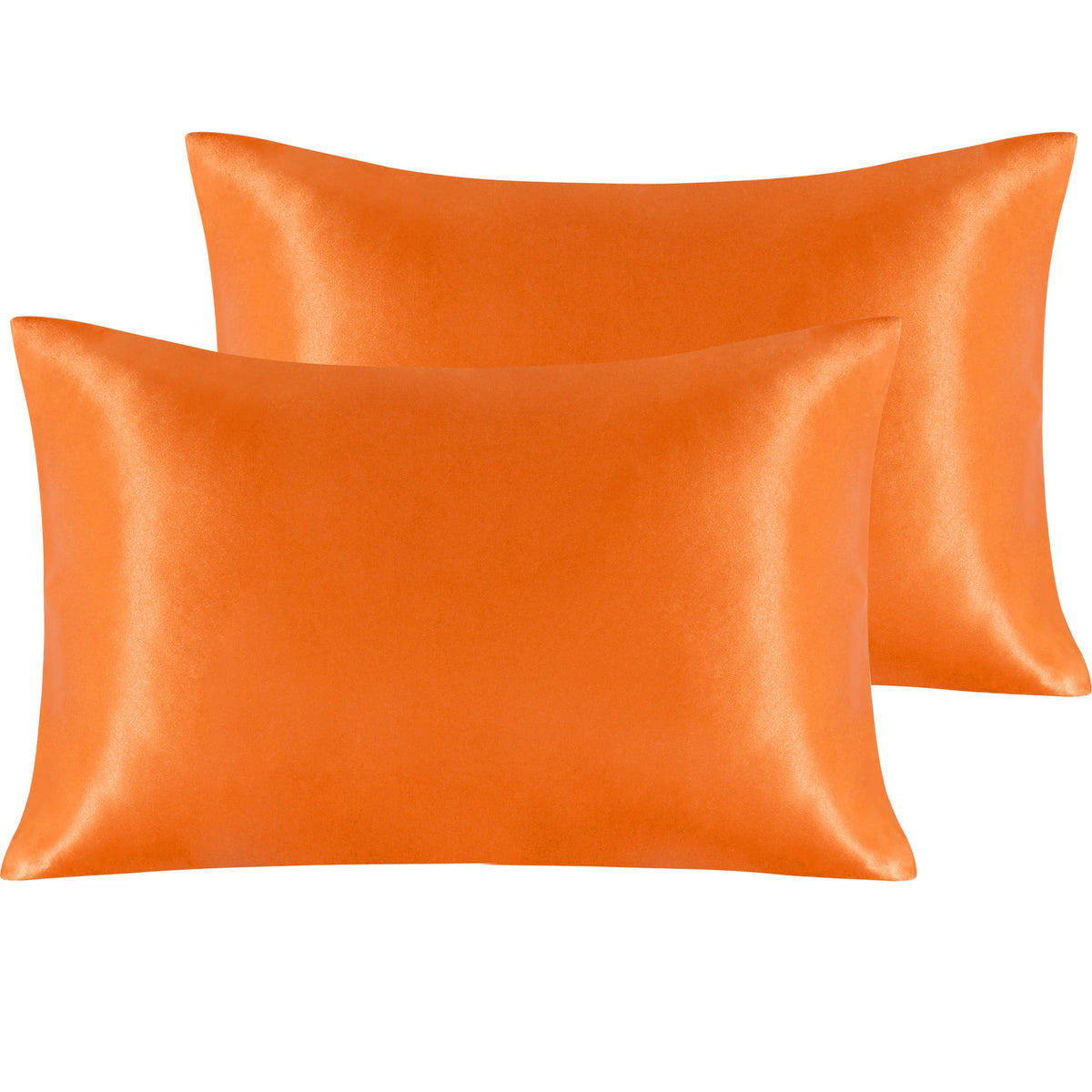 NTBAY Standard Satin Pillowcases, Set of 2, Black