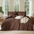 100% Linen Duvet Cover, Soft 3pcs Bedding Set with Zipper Closure, Natural Texture, Breathable for Hot Sleeper,Comforter Not Included(Dark Grey,King(104 * 90))