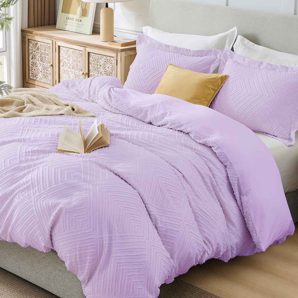 JOLLYVOGUE Duvet Cover Queen, 3-Piece, Ultra Soft Pre-Washed Microfiber