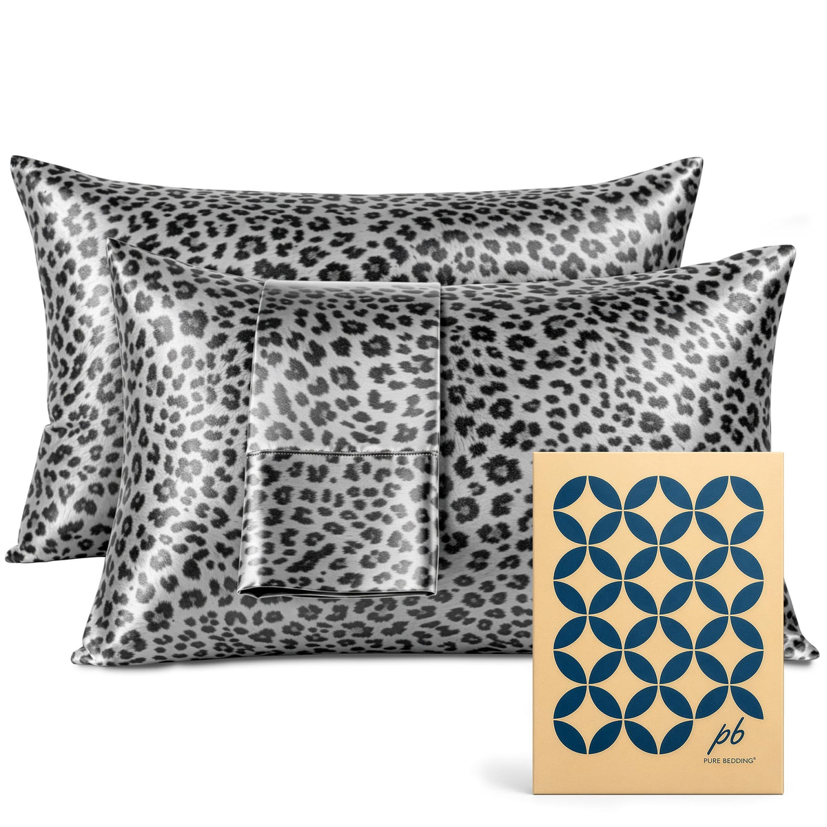 Pure Bedding Satin Pillowcase 2 Pack - Queen Size (20"x30", Black) - Silky Pillow Cases for Hair and Skin - Satin Pillow Covers with Envelope Closure - Extra Soft Premium Microfiber