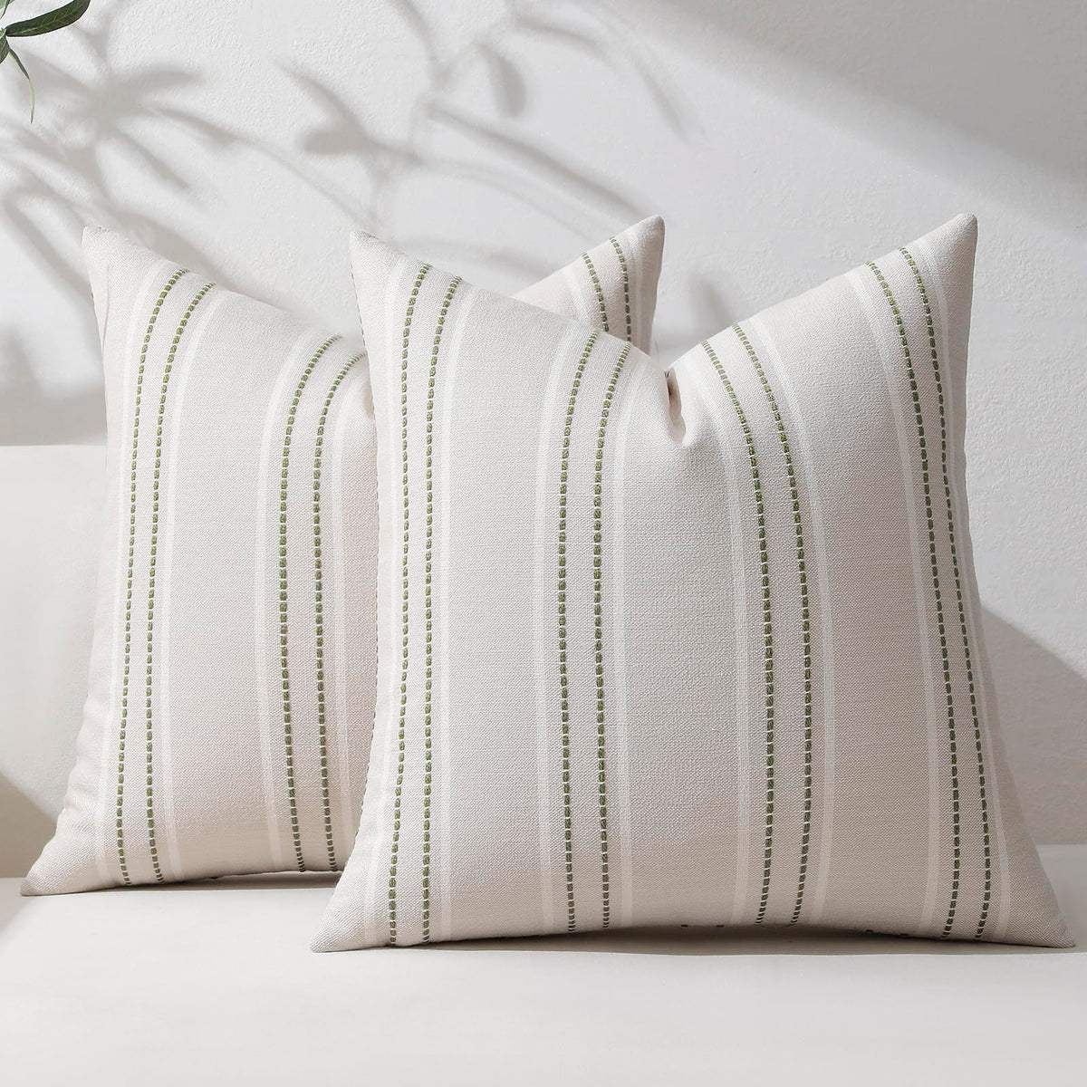 Hckot Navy Blue Throw Pillow Covers 20x20 Set of 2 Striped Pillow Covers