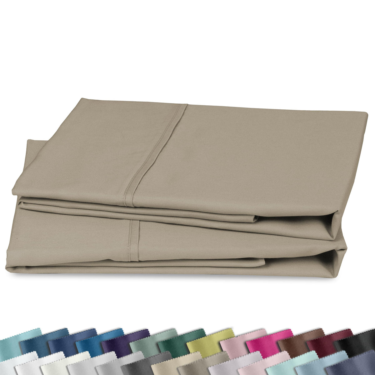 California Design Den 2-Pack Pillow Cases Standard Size, 100% Cotton Sateen