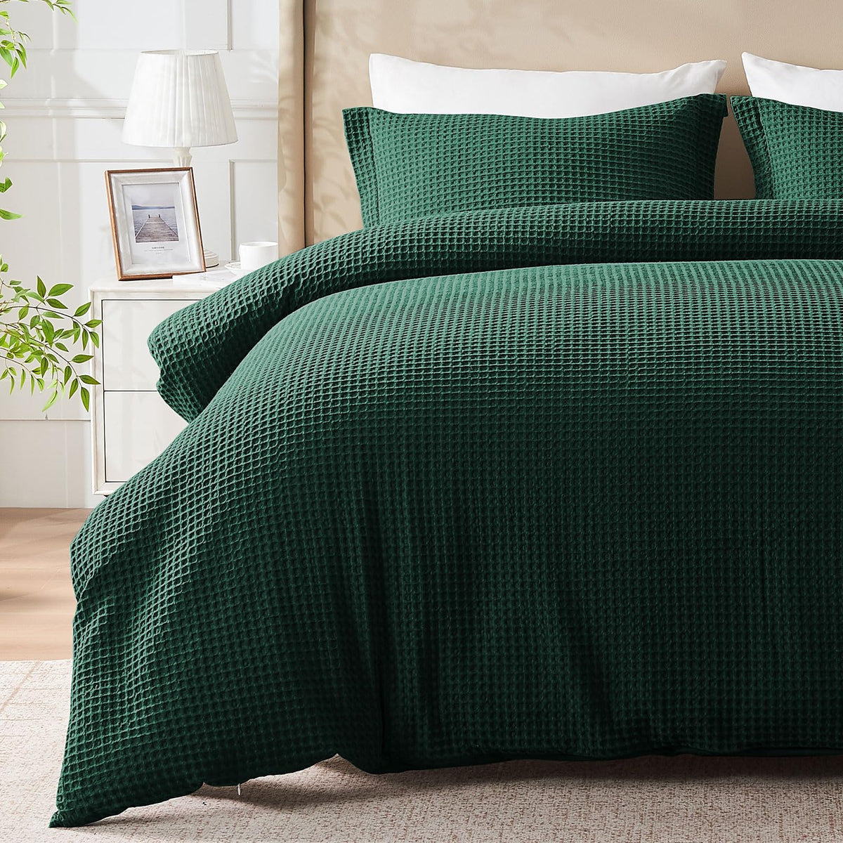 100% Cotton King Size Duvet Cover Set with 2 Pillow Shams, Black