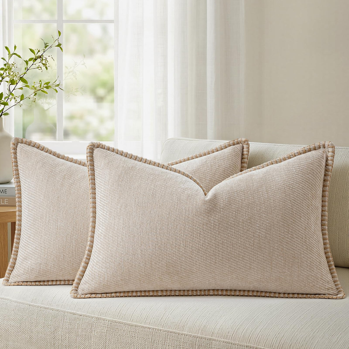 a moment Fall Decorative Throw Pillow Covers Pack of 2,12x20 Inch Rust
