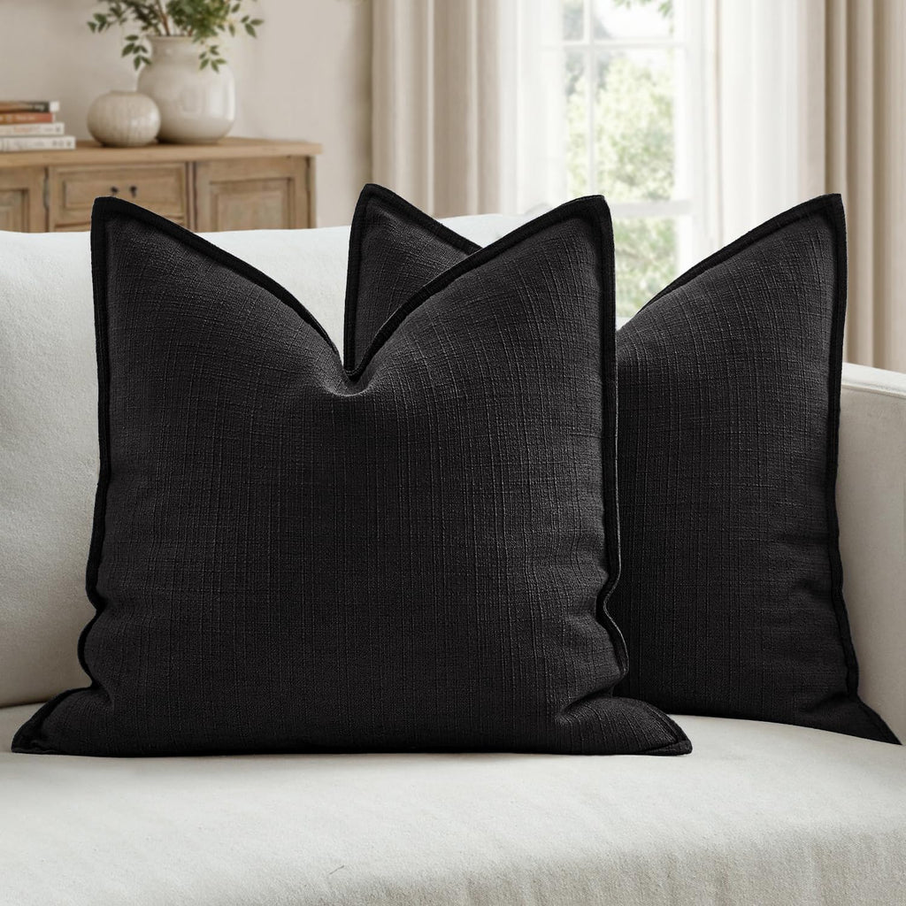 MIULEE Thick Textured Rust Decorative Fall Throw Pillow Covers 20x20 Inch