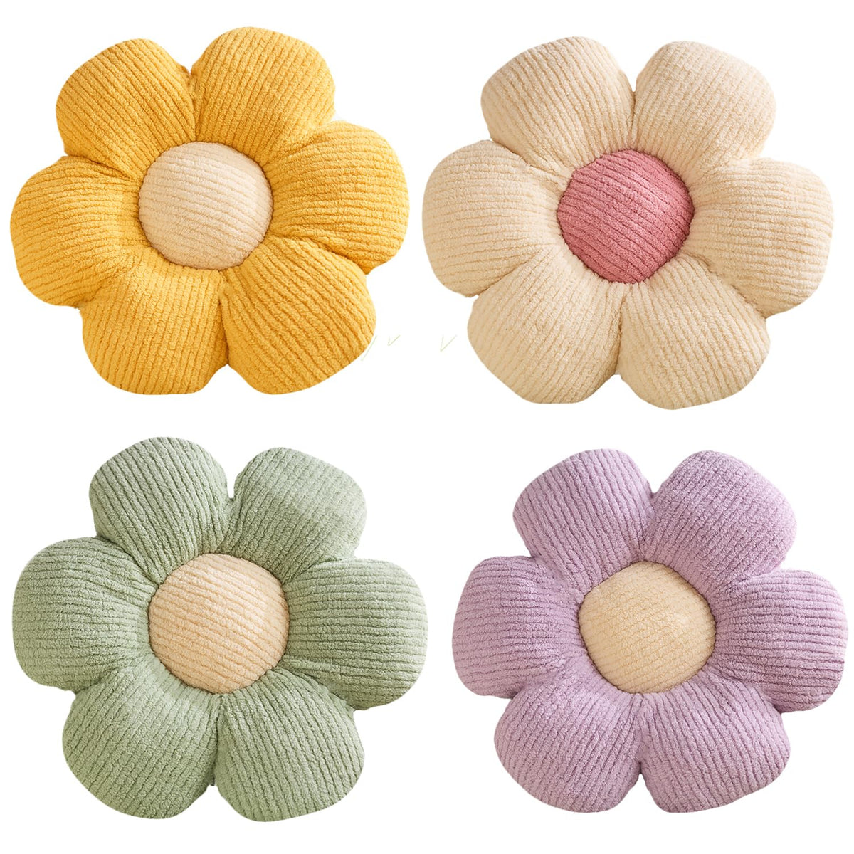 XIAIJIA Flower Pillow, Pink Daisy Throw Pillows, Flower Cushion 15.7 Inch