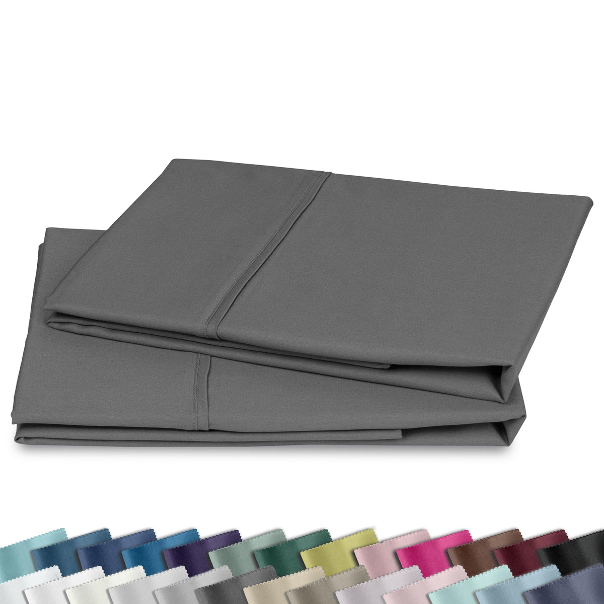 California Design Den 2-Pack Pillow Cases Standard Size, 100% Cotton Sateen