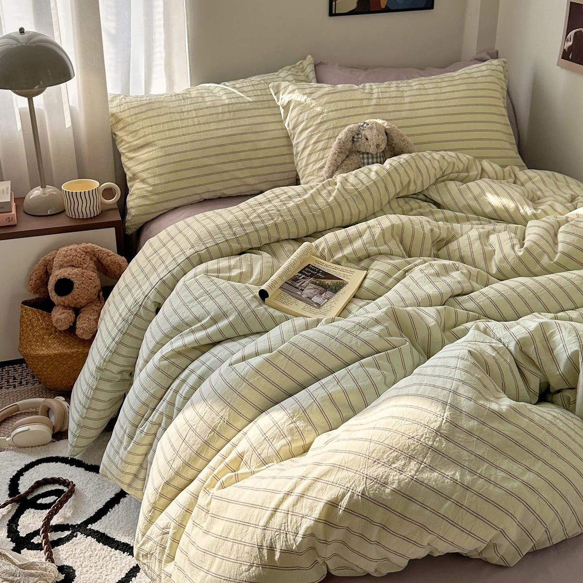 French Chic Ruffled Duvet Cover Queen Size Beige Wavy Jacquard Bedding Set 3 Pieces, Microfiber Zipper Comforter Cover and 2 Pillowcases Aesthetic Boho Girls Women Bedding Duvet Cover for All Seasons