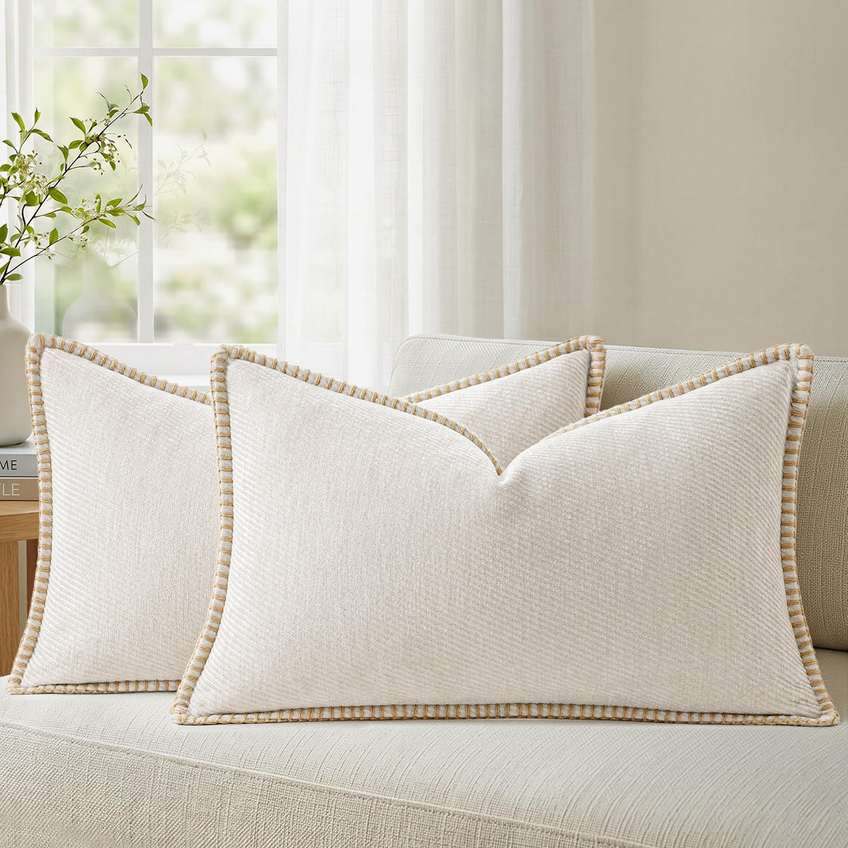 a moment Fall Decorative Throw Pillow Covers Pack of 2,12x20 Inch Rust