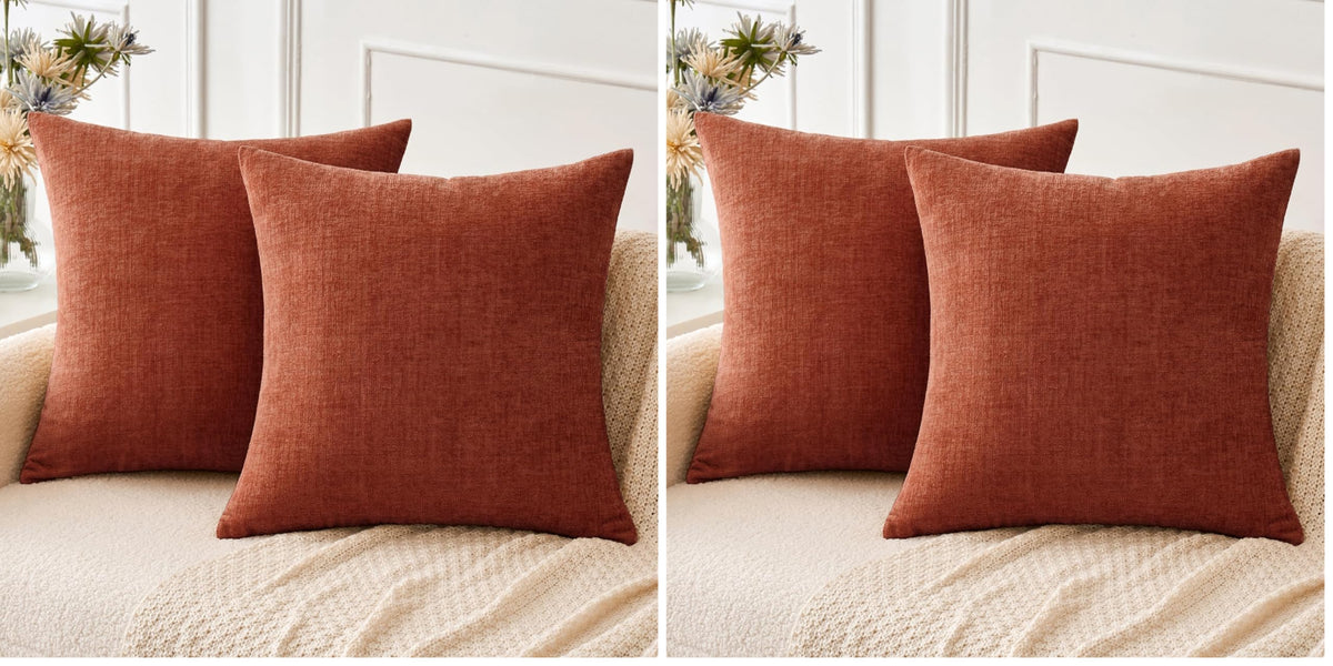 MIULEE Soft Chenille Throw Pillow Covers Sage Green 18x18 Inch Pack of 2