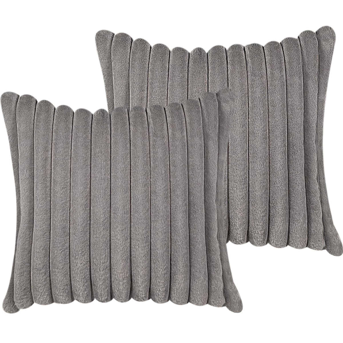 COTEY 18x18 Decorative Faux Fur Throw Pillow Covers Set of 2- Pink
