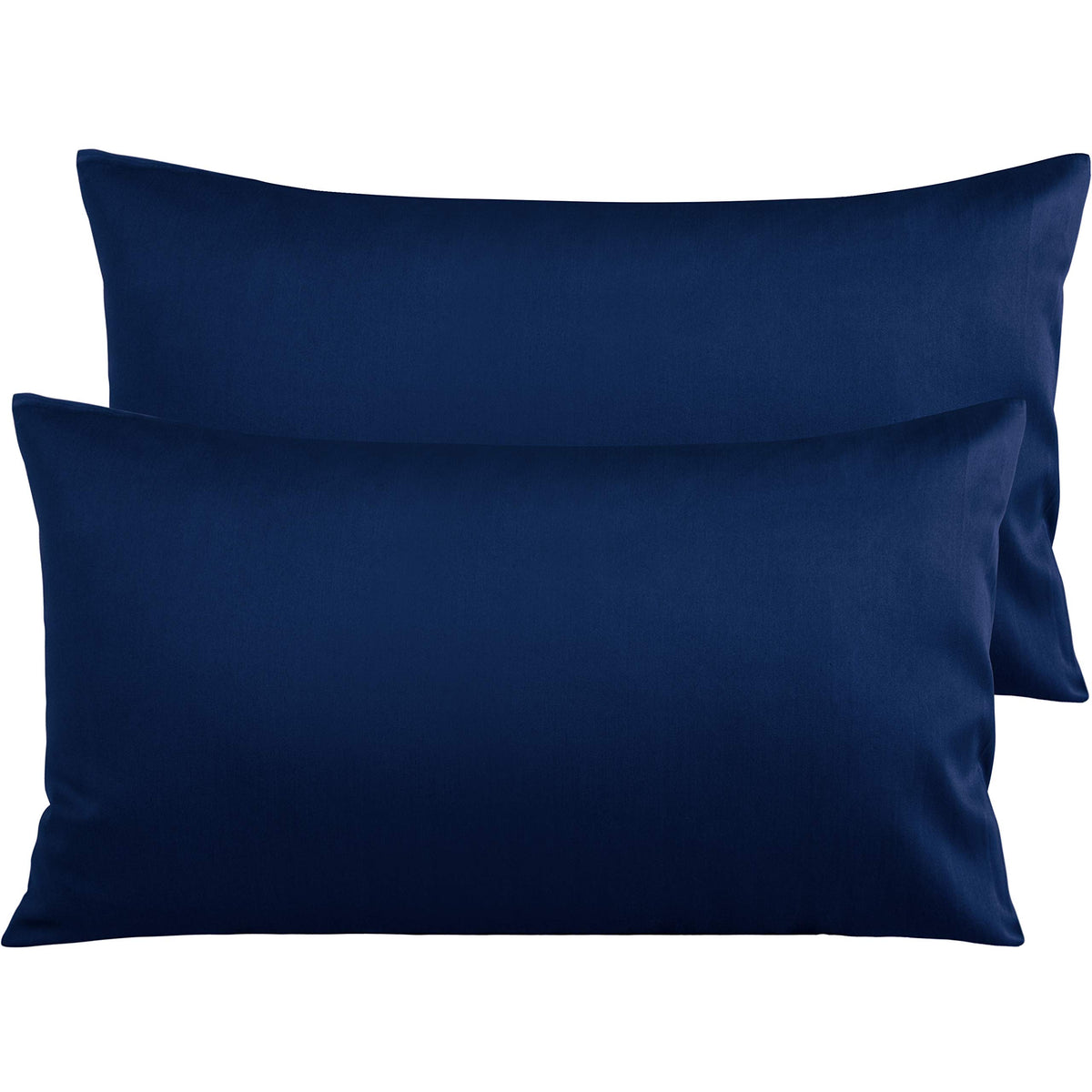 NTBAY Queen Egyptian Cotton Sateen Pillowcases, Set of 2, Navy Blue