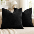 decorUhome Chenille Decorative Throw Pillow Covers 18x18 Set of 2, Brown
