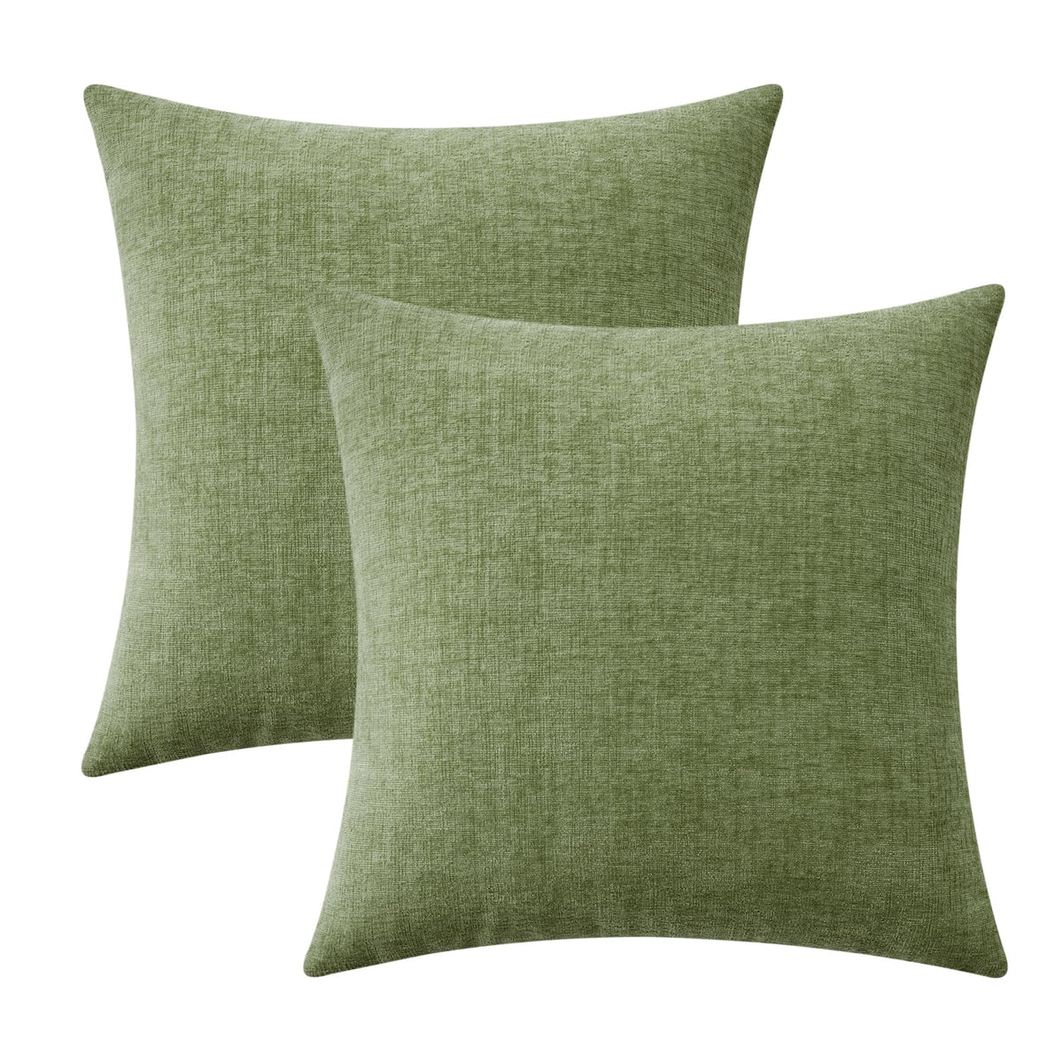 MIULEE Soft Chenille Throw Pillow Covers Teal 18x18 Inch Pack of 2
