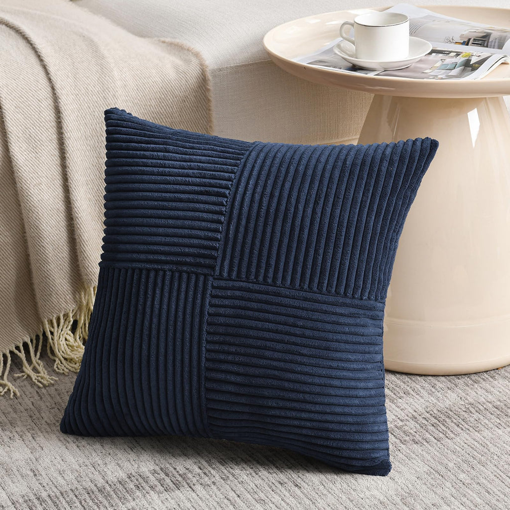 Fancy Homi Blush Pink Lumbar Decorative Throw Pillow Covers 12x20 Inch for Living Room Couch Bed, Rustic Farmhouse Boho Home Decor, Soft Striped Corduroy Rectangle Accent Cushion Case 30x50 cm