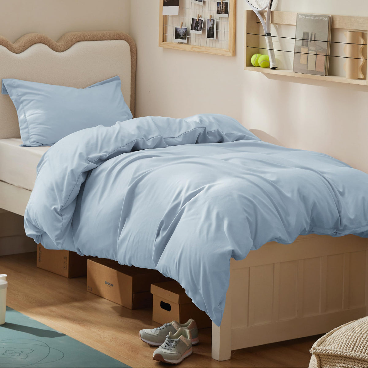 Bedsure Duvet Cover Full Size - Soft Double Brushed Bedding Set for Kids & Adults, Zipper Closure, 3 Pieces, Includes 1 Duvet Cover (80"x90") & 2 Pillow Shams, NO Comforter, White