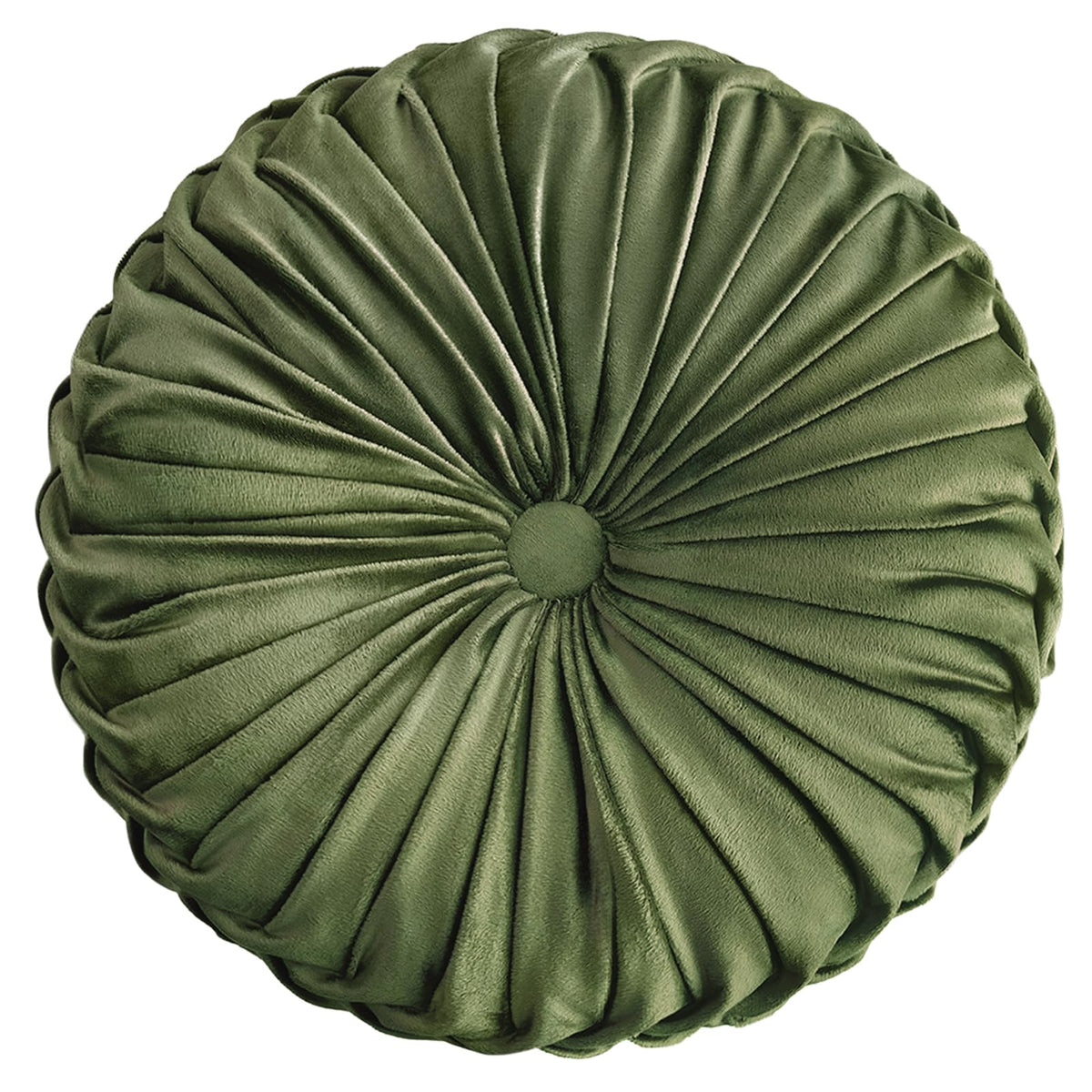 Teieas Round Pillows Velvet Pleated Circle Pillow Floor Pillows Burgundy