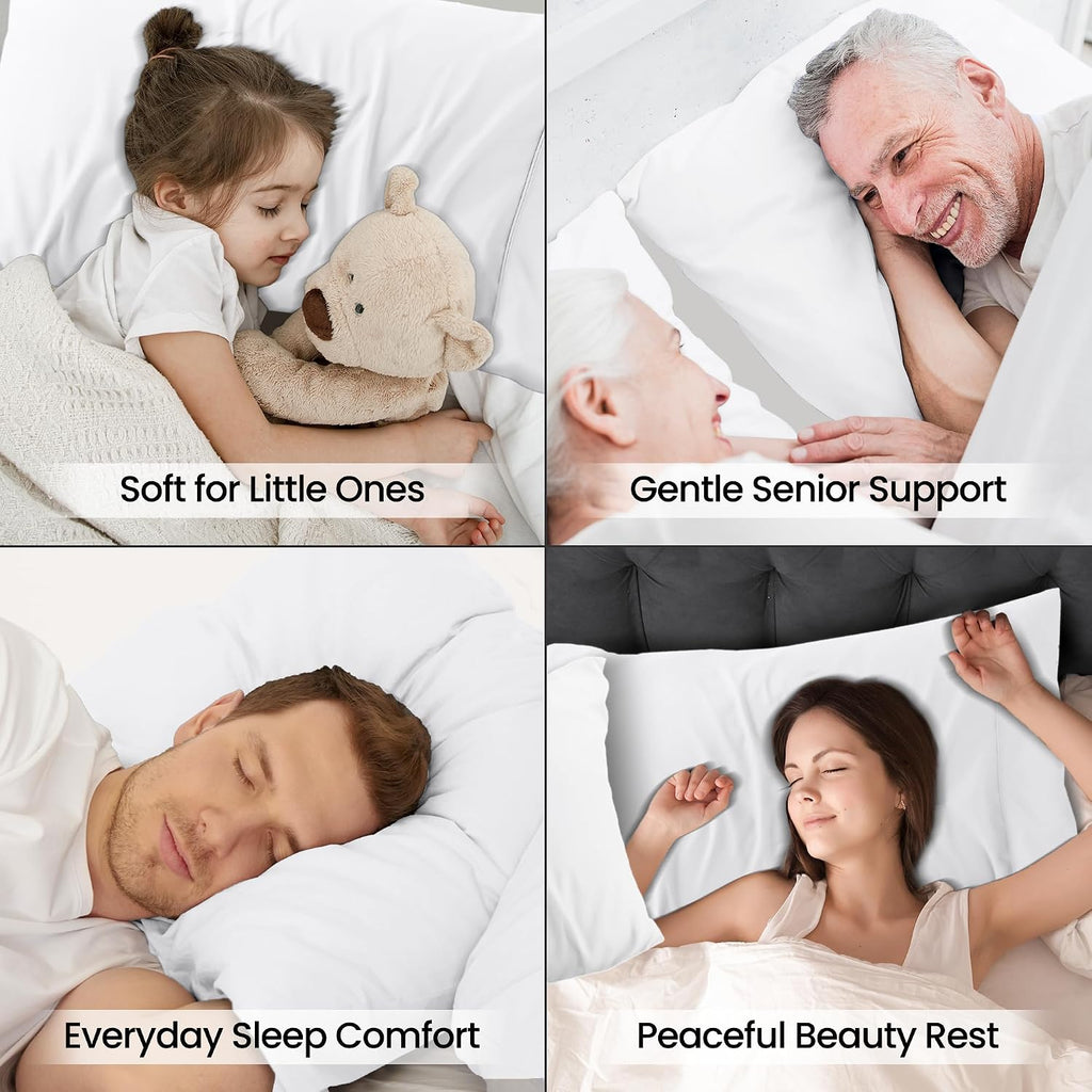 Pillow Covers Standard Size Set of 4, Soft and Comfy Pillow Cases, White