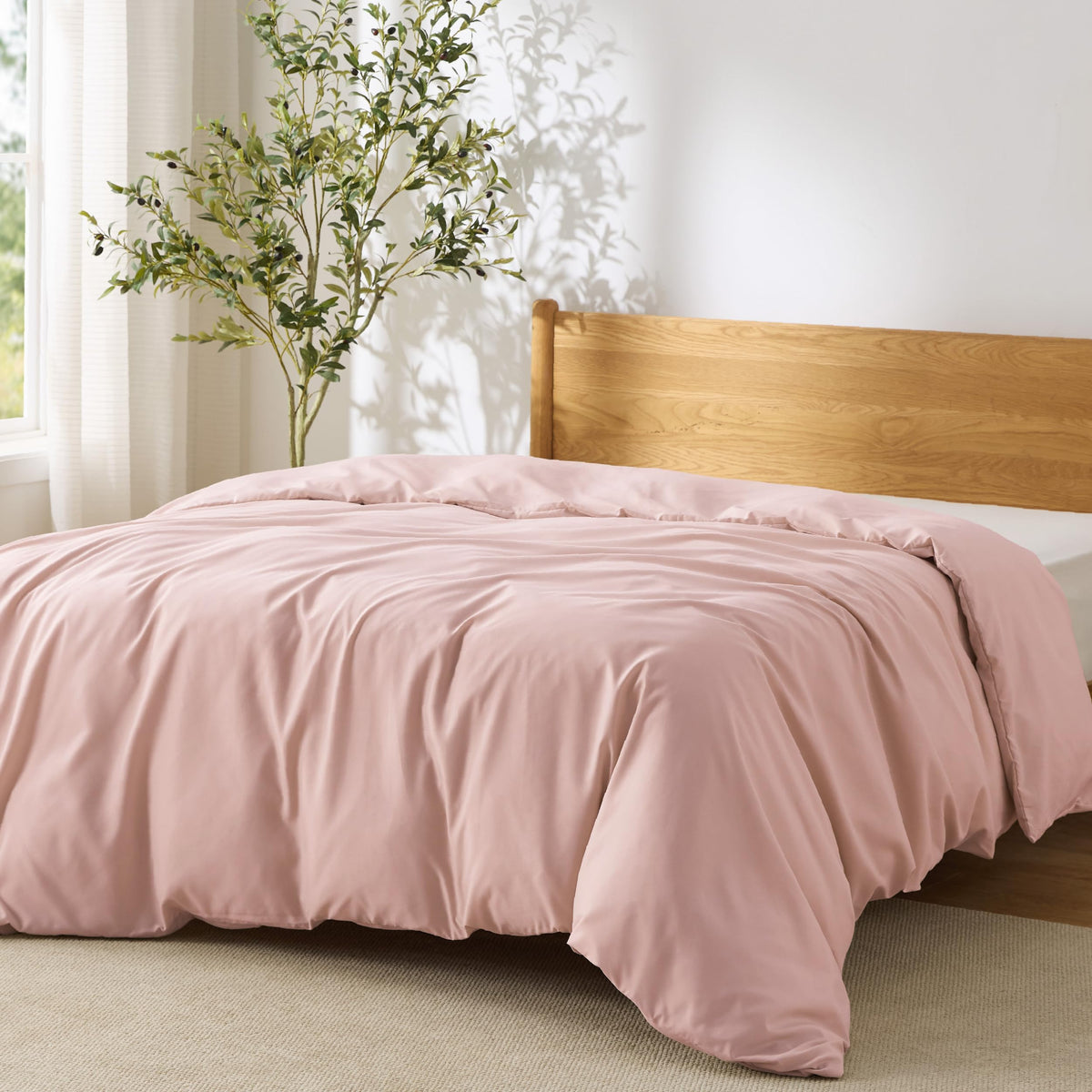 Bedsure Duvet Cover Queen Size, 3Pcs Soft Double Brushed Bedding Set, Linen