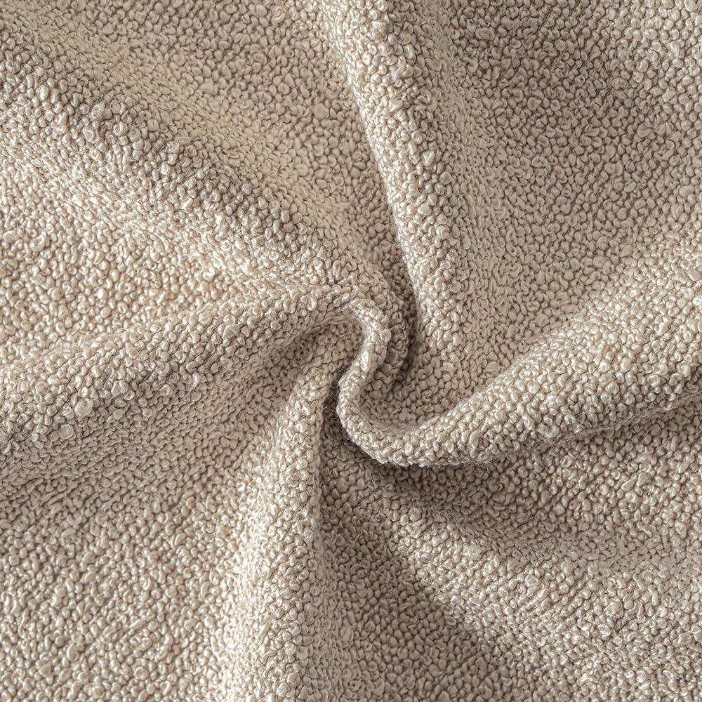 MIULEE Textured Boucle Lumbar Pillow Cover for Bed 12x20 Neutral