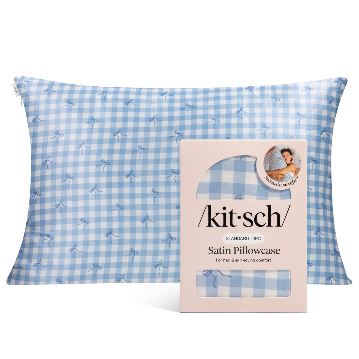 Kitsch Satin Pillowcase with Zipper - Standard Size, Ivory