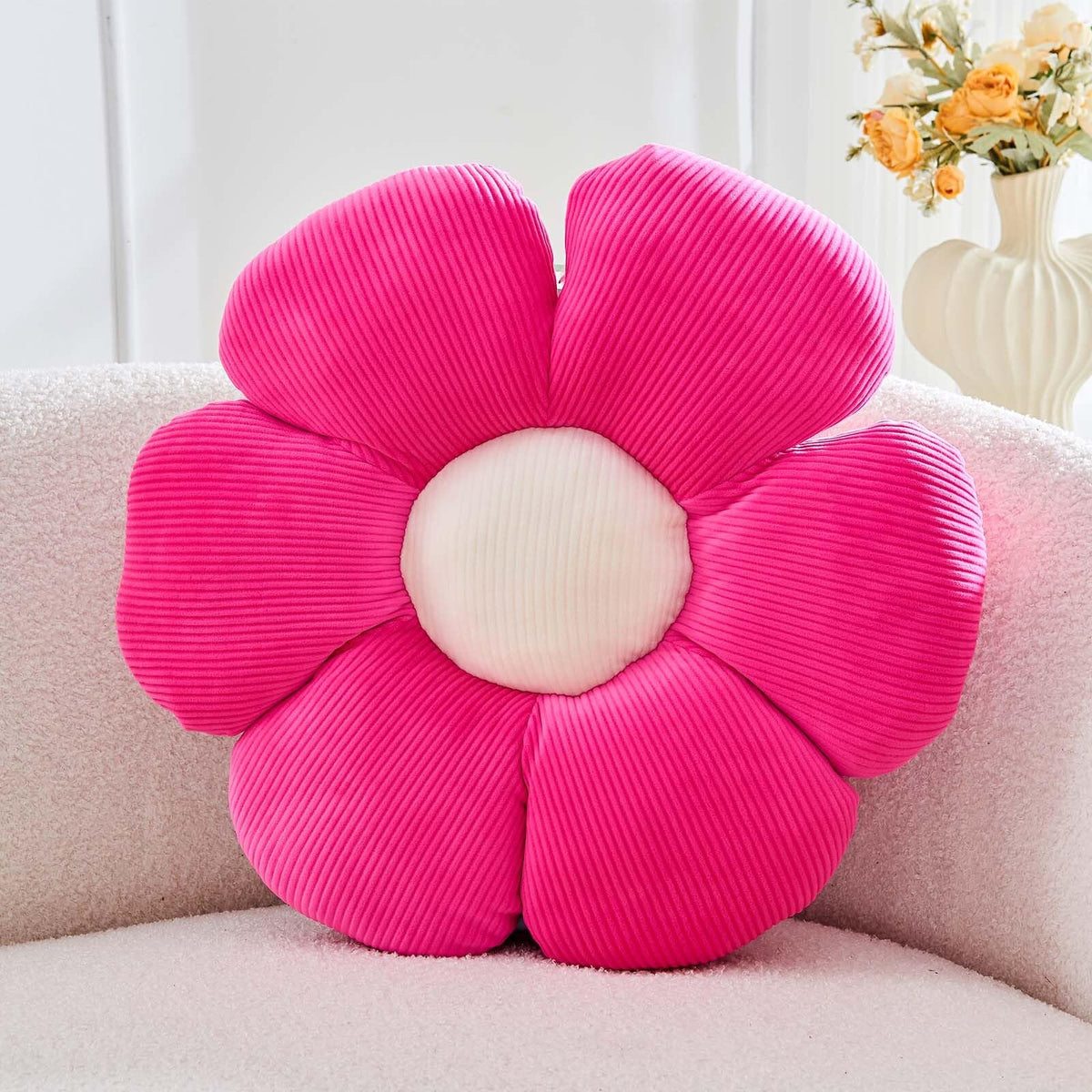 Kcvvcr Flower Throw Pillow, Soft Sage Green 14.9" Shaped Floor Pillow for Home Decor, Cute Aesthetic Plush Decorative Pillows for Bed, Sofa, Couch