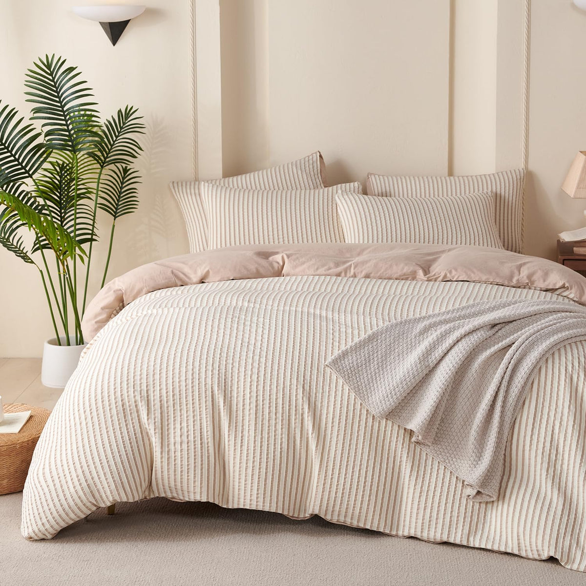 King Size Duvet Cover Set Floral Luxury Soft Brushed Microfiber Crinkle Gauze Fabric 3 Pieces Bedding Set Flower Pattern Duvet Cover King with Zipper Closure Breathable Comfy