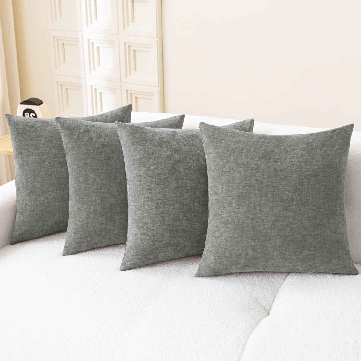 CaliTime Decorative Couch Throw Pillow Covers 18 X 18 Inches Navy Blue