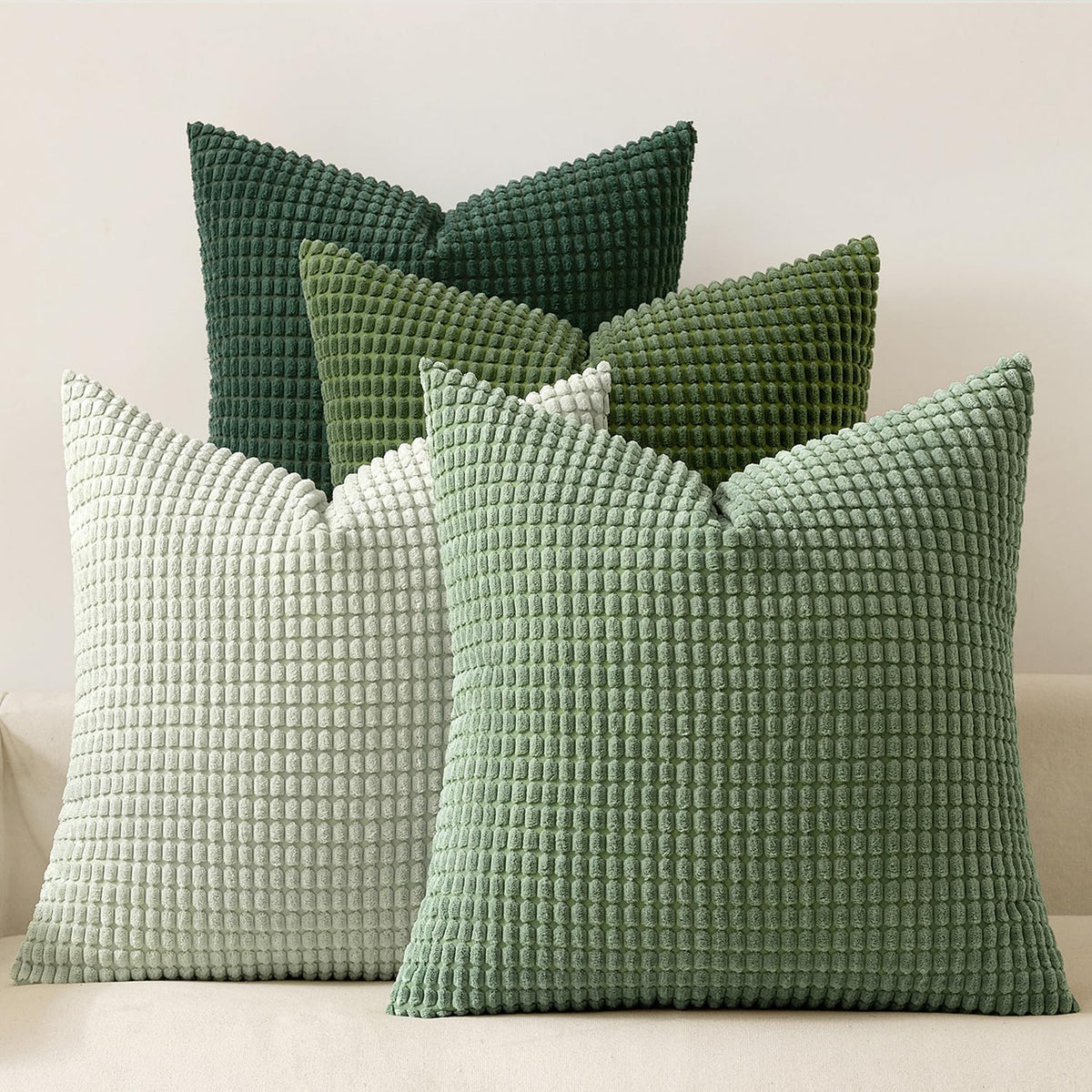 MIULEE Decorative Throw Pillow Covers 18x18 Inch Set of 4 Coastal Blue