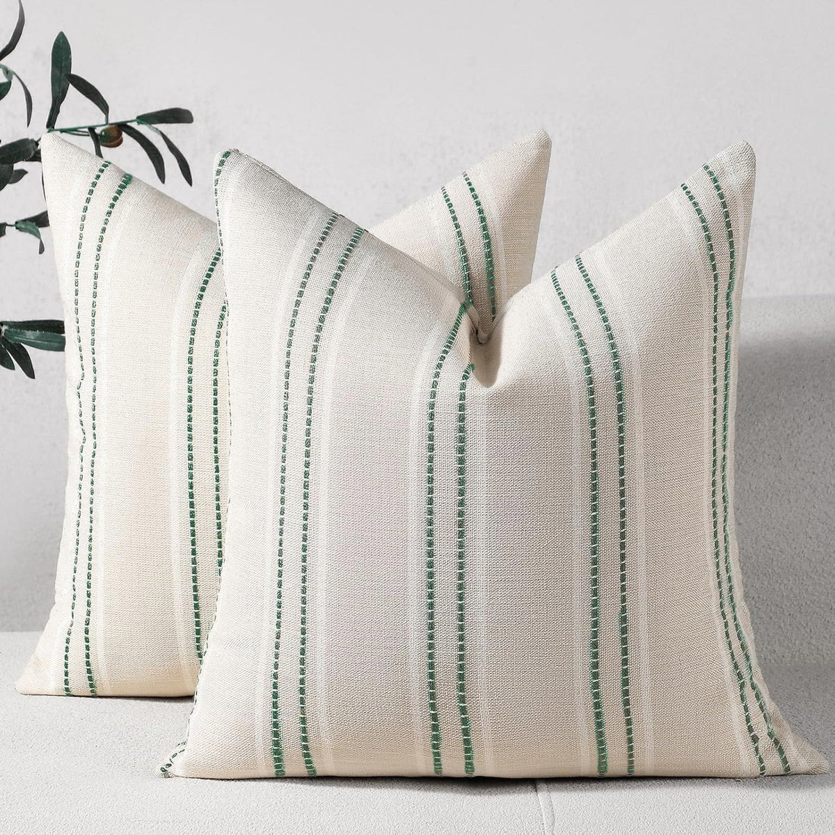 Hckot Navy Blue Throw Pillow Covers 20x20 Set of 2 Striped Pillow Covers