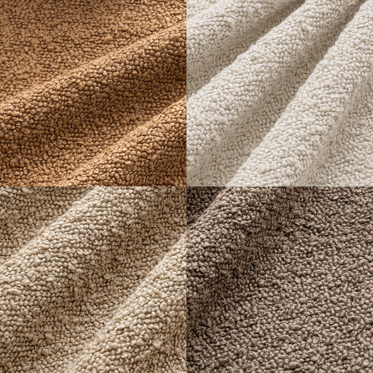 MIULEE Fall Decorative Boucle Throw Pillow Covers 18x18 Brown Set of 4
