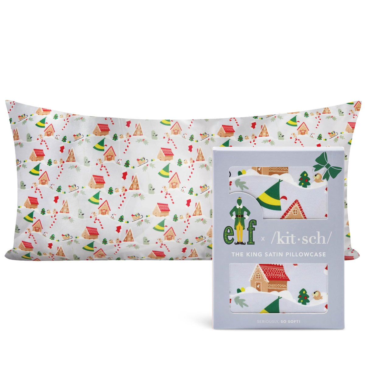 Bridgerton x Kitsch Satin Pillowcase W/Zipper - Size 19x26, Wisteria