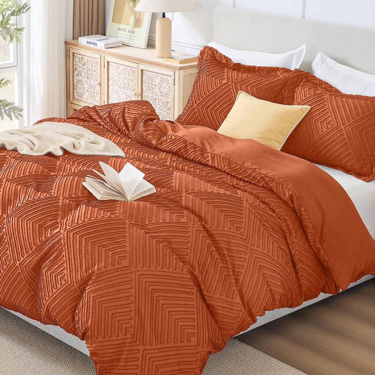 JOLLYVOGUE Duvet Cover Queen, 3-Piece, Ultra Soft Pre-Washed Microfiber