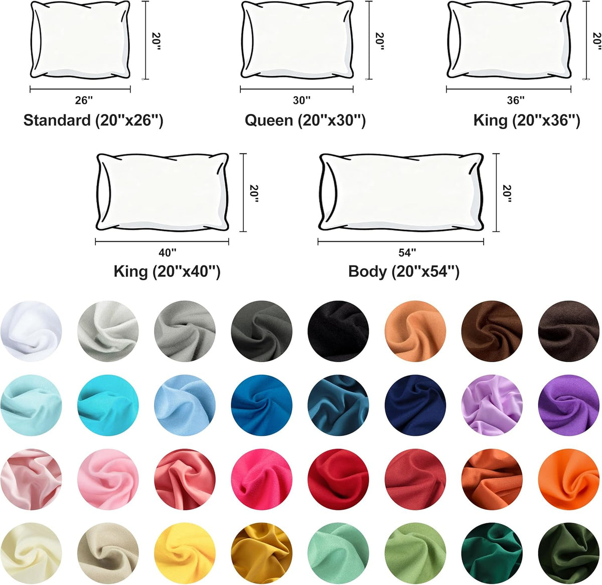 NTBAY Microfiber King Pillowcases, 2 Pack, 20 x 36, White