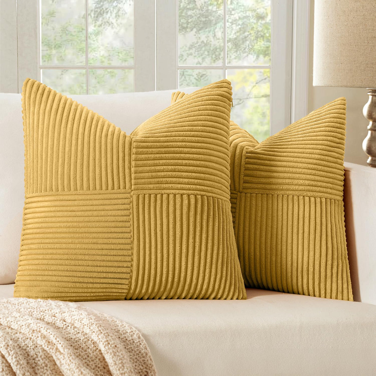 MIULEE Black Decorative Throw Pillow Covers for Couch 18x18 Inch