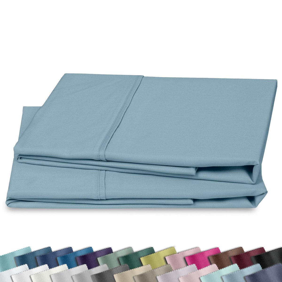 California Design Den 2-Pack Pillow Cases Standard Size, 100% Cotton Sateen