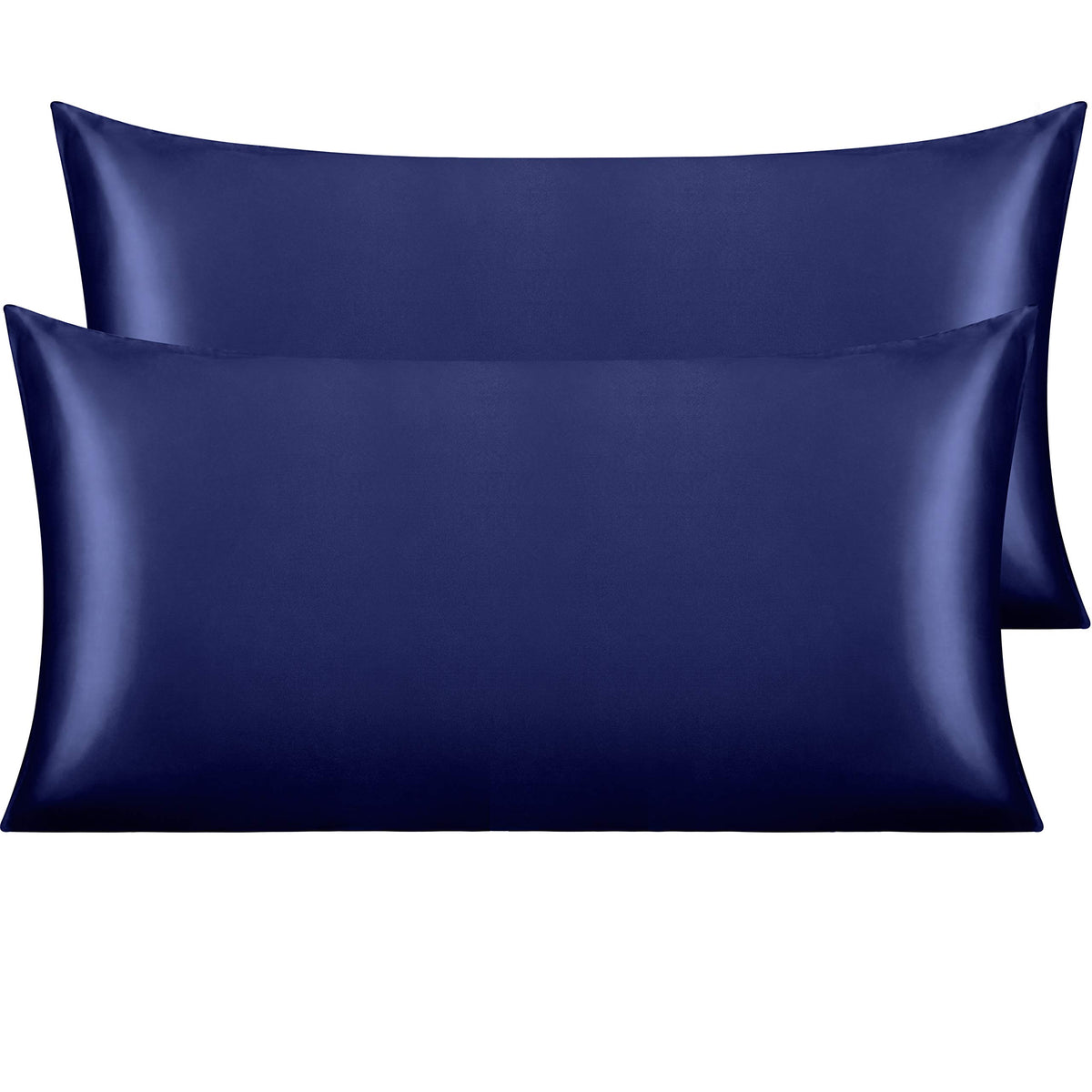 NTBAY Standard Satin Pillowcases, Set of 2, Black