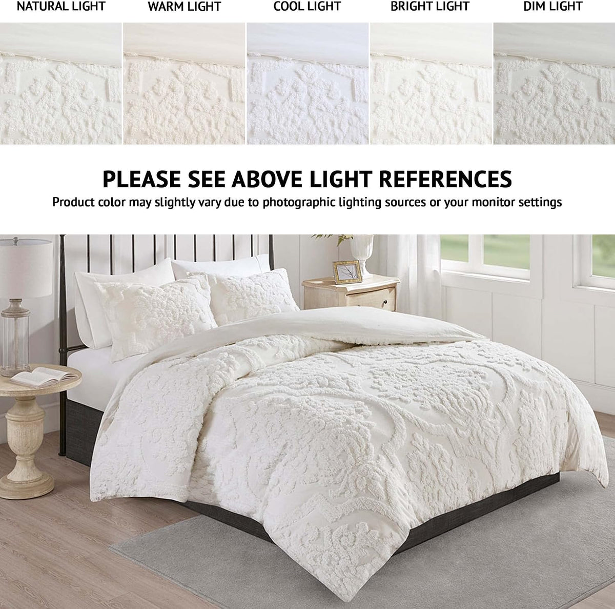 Madison Park Tufted Chenille Cotton Duvet Cover Set, 3PC King/Cal King
