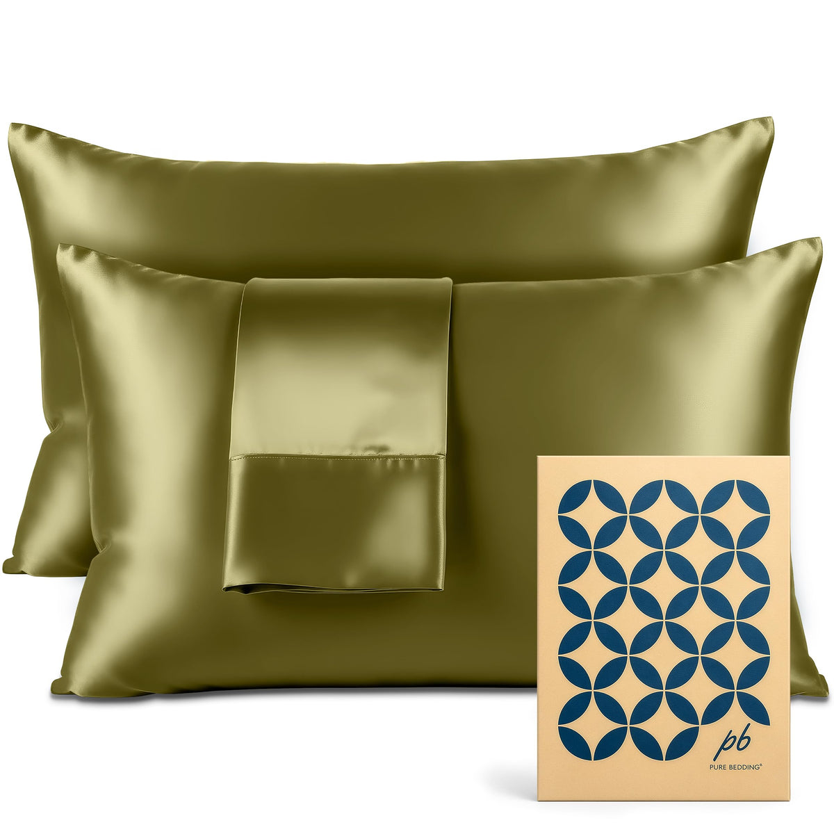 Pure Bedding Satin Pillowcase 2 Pack - Queen Size (20"x30", Black) - Silky Pillow Cases for Hair and Skin - Satin Pillow Covers with Envelope Closure - Extra Soft Premium Microfiber