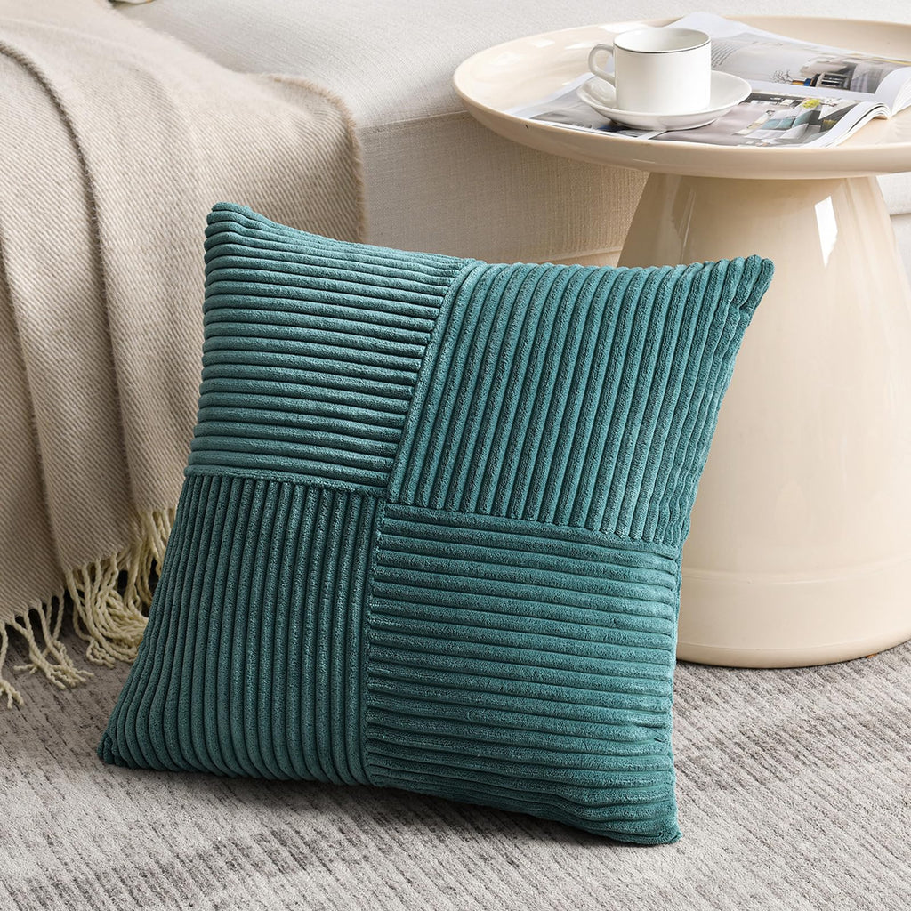 Fancy Homi Blush Pink Lumbar Decorative Throw Pillow Covers 12x20 Inch for Living Room Couch Bed, Rustic Farmhouse Boho Home Decor, Soft Striped Corduroy Rectangle Accent Cushion Case 30x50 cm
