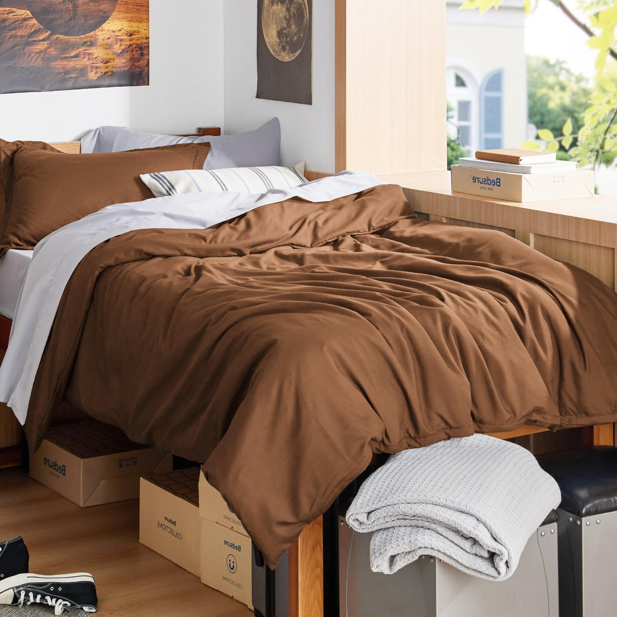 Bedsure Duvet Cover Queen Size, 3Pcs Soft Double Brushed Bedding Set, Linen