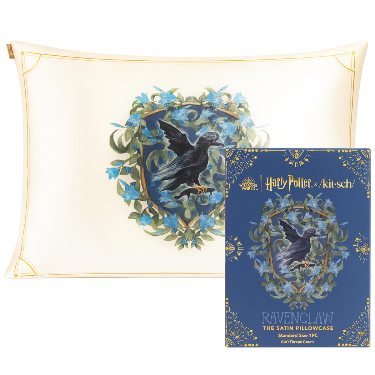 Bridgerton x Kitsch Satin Pillowcase W/Zipper - Size 19x26, Wisteria