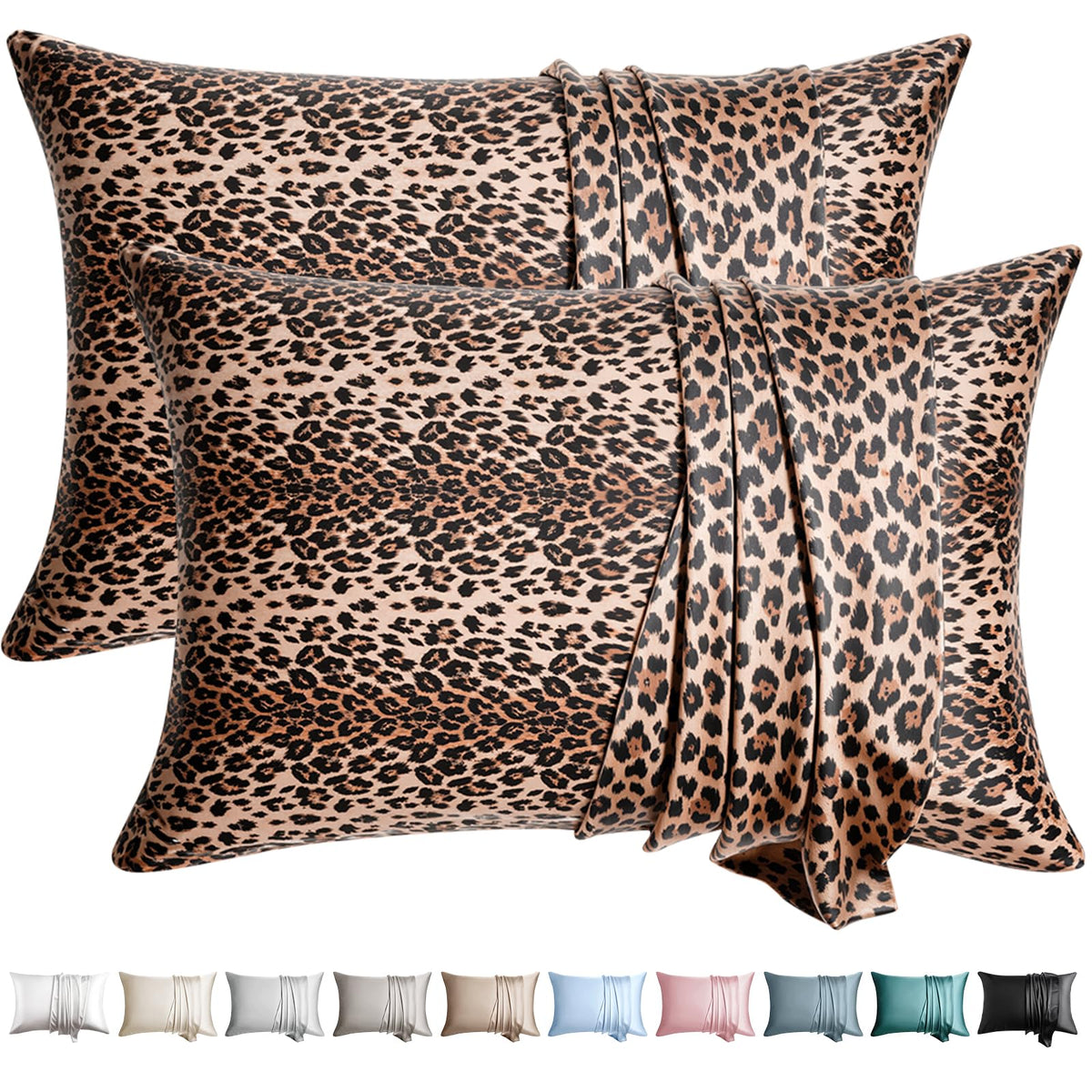 100% Silk Pillow Cases 2 Pack Queen Size Mulberry Silk Pillowcase for Hair and Skin Set of 2 Highest Grade 6A Silk Soft Breathable Cooling with Hidden Zipper, Grey