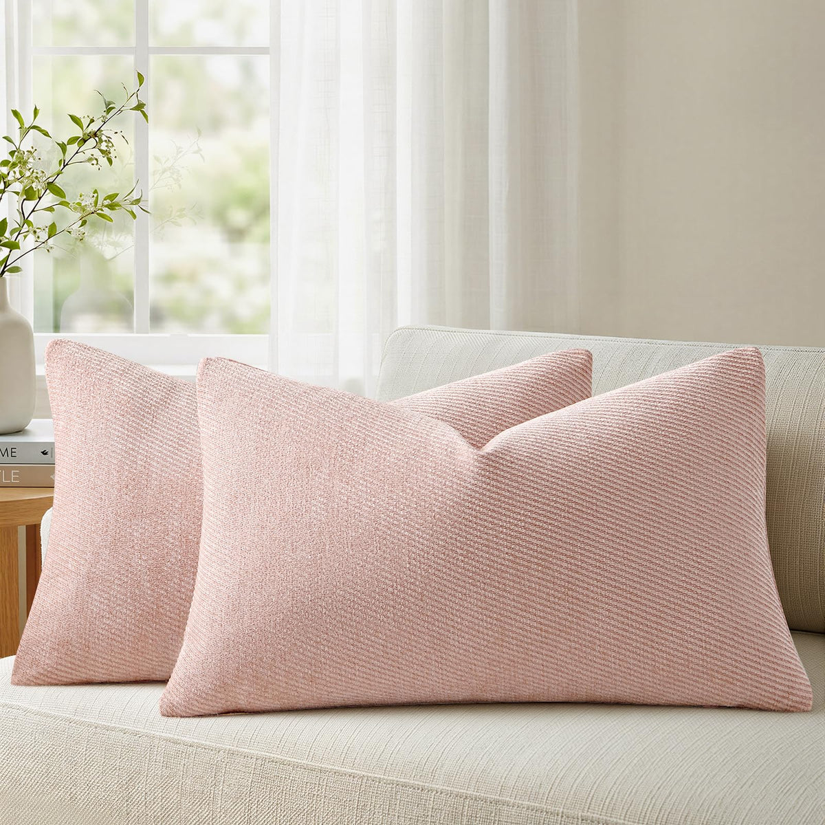 a moment Fall Decorative Throw Pillow Covers Pack of 2,12x20 Inch Rust