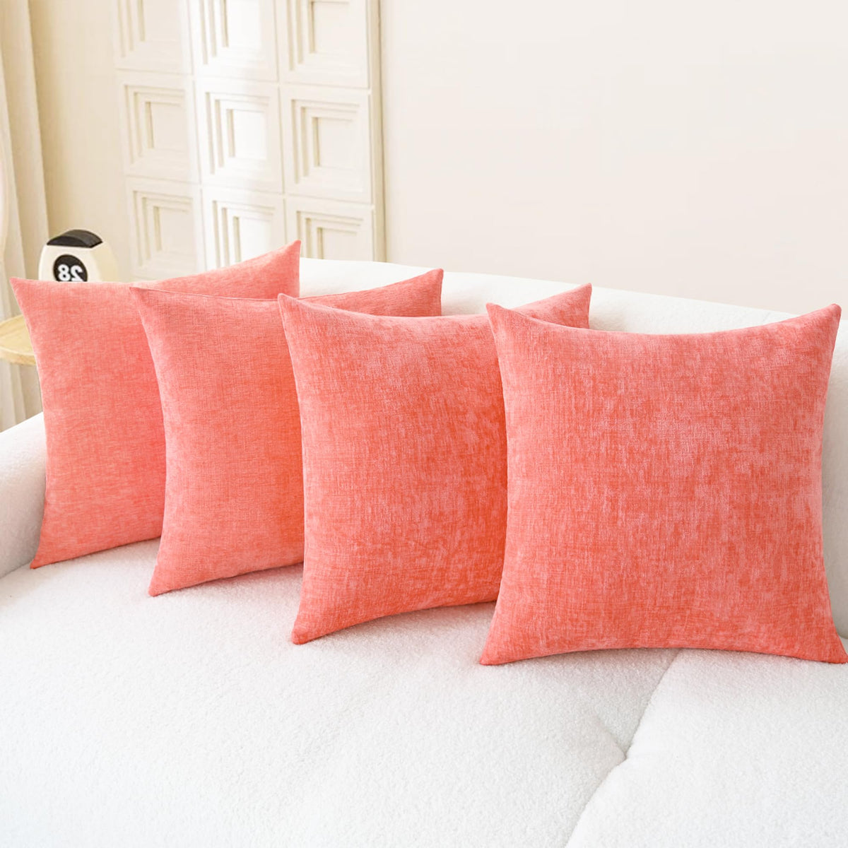 CaliTime Decorative Couch Throw Pillow Covers 18 X 18 Inches Navy Blue