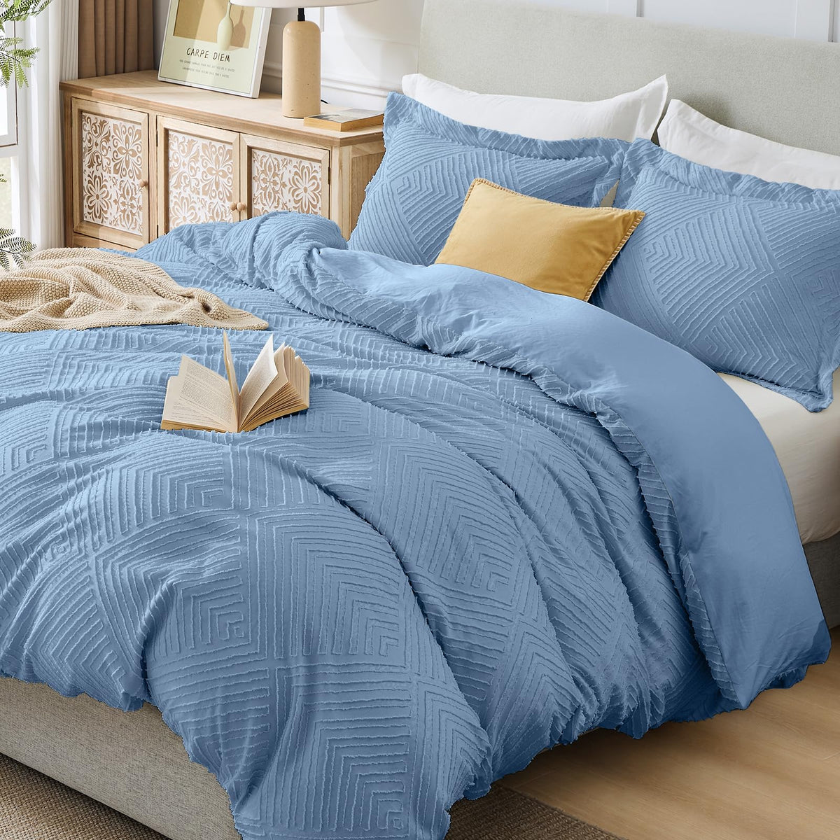 JOLLYVOGUE Duvet Cover Queen, 3-Piece, Ultra Soft Pre-Washed Microfiber